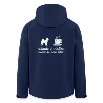 Hunde & Kaffee machen das Leben besser! | Hund - Recycelte Männer Softshell-Jacke von Stanley/Stella - Navy - Hinten - AI Model Male 185 light (185cm)