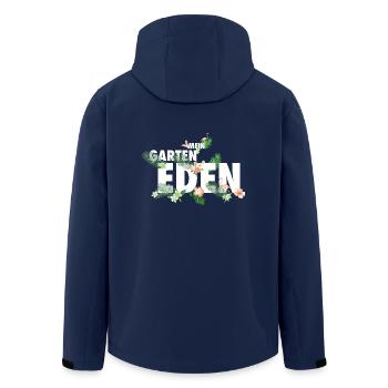 Flamingo Garten Eden Paradise - Recycelte Männer Softshell-Jacke von Stanley/Stella - Navy - Hinten - AI Model Male 185 light (185cm)