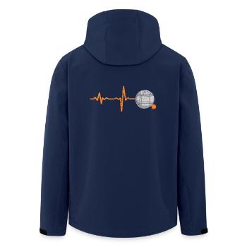 Gift Heartbeat Boule Petanque - Men’s Recycled Softshell Jacket by Stanley/Stella - navy - Back - AI Model Male 185 light (185cm)