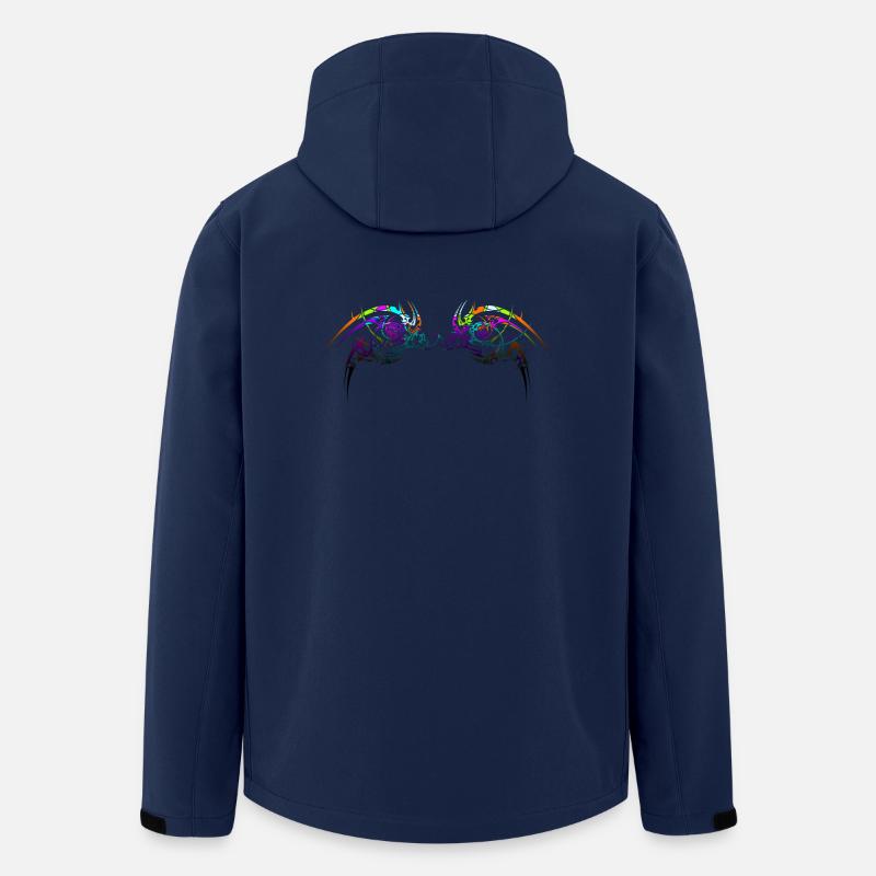 Conception tribale néon - Veste softshell homme en polyester recyclé Stanley/Stella - marine