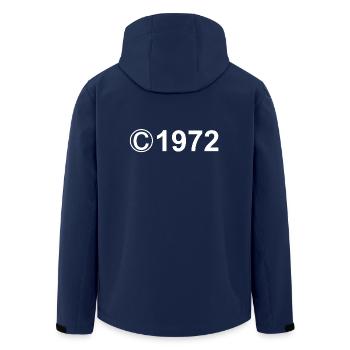 46th birthday gift copyright vintage 1972 - Men’s Recycled Softshell Jacket by Stanley/Stella - navy - Back - AI Model Male 185 light (185cm)