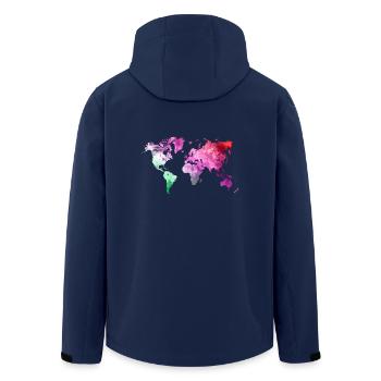 carte colorée Carte du monde Voyage Cadeaux Voyage - Veste softshell homme en polyester recyclé Stanley/Stella - marine - Dos - AI Model Male 185 light (185cm)