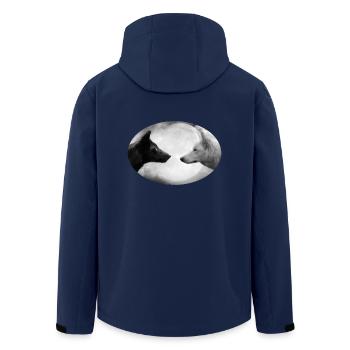 Wolf - Men’s Recycled Softshell Jacket by Stanley/Stella - navy - Back - AI Model Male 185 light (185cm)