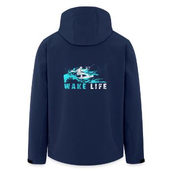Wakeboarder gift wakeboard waterskiing - Men’s Recycled Softshell Jacket by Stanley/Stella - navy - Back - AI Model Male 185 light (185cm)