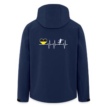 Dortmund Fußball Herzschlag | Herz | Fans Geschenk - Men’s Recycled Softshell Jacket by Stanley/Stella - navy - Back - AI Model Male 185 light (185cm)