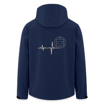 Cadeau Heartbeat Volley-ball - Veste softshell homme en polyester recyclé Stanley/Stella - marine - Dos - AI Model Male 185 light (185cm)