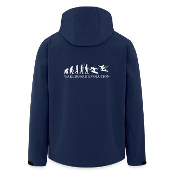 Wakeboarder Gift Wakeboard Waterskiing Evolution - Men’s Recycled Softshell Jacket by Stanley/Stella - navy - Back - AI Model Male 185 light (185cm)