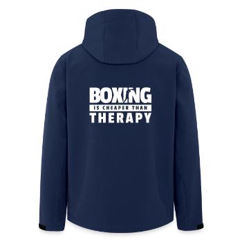 Boxing is cheaper than Therapy Geschenk Boxer - Recycelte Männer Softshell-Jacke von Stanley/Stella - Navy - Hinten - AI Model Male 185 light (185cm)