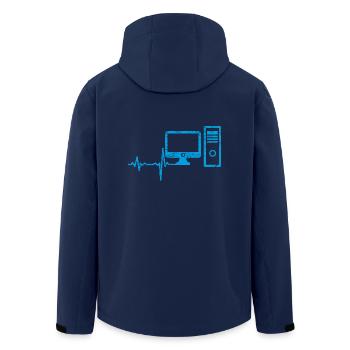 Gift Heartbeat Computer PC - Men’s Recycled Softshell Jacket by Stanley/Stella - navy - Back - AI Model Male 185 light (185cm)