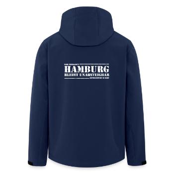 Hamburg bleibt unabsteigbar | Fußball | Fan | Fans - Recycelte Männer Softshell-Jacke von Stanley/Stella - Navy - Hinten - AI Model Male 185 light (185cm)