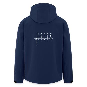 Motorcycle Tshirt Heartbeat Motorcyclist Gift - Men’s Recycled Softshell Jacket by Stanley/Stella - navy - Back - AI Model Male 185 light (185cm)