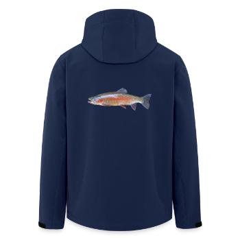 Une belle truite arc-en- - Veste softshell homme en polyester recyclé Stanley/Stella - marine - Dos - AI Model Male 185 light (185cm)
