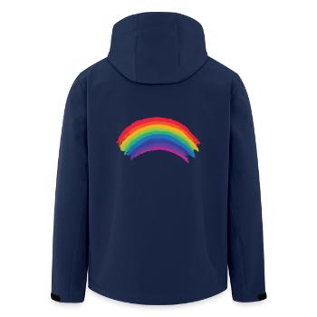 Awesome Rainbow Flag, LGBTQ Gay Lesbian Pride Gift - Men’s Recycled Softshell Jacket by Stanley/Stella - navy - Back - AI Model Male 185 light (185cm)