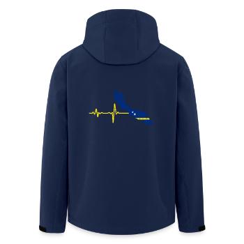 Heartbeat Curacao gift - Men’s Recycled Softshell Jacket by Stanley/Stella - navy - Back - AI Model Male 185 light (185cm)