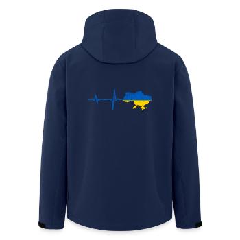 Heartbeat Ukraine Geschenk - Recycelte Männer Softshell-Jacke von Stanley/Stella - Navy - Hinten - AI Model Male 185 light (185cm)