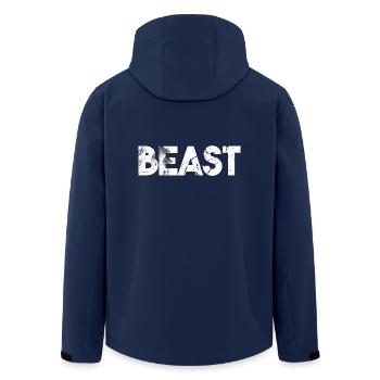 Bête lettrage ours grizzli idée cadeau - Veste softshell homme en polyester recyclé Stanley/Stella - marine - Dos - AI Model Male 185 light (185cm)