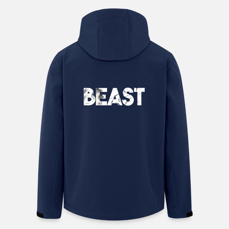 Beast Schriftzug Grizzlybär Geschenkidee - Recycelte Männer Softshell-Jacke von Stanley/Stella - Navy