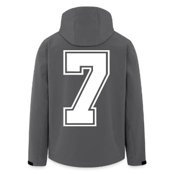 7 - Men’s Recycled Softshell Jacket by Stanley/Stella - anthracite - Back - AI Model Male 185 light (185cm)