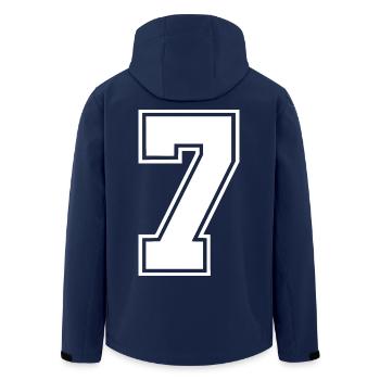 7 - Recycelte Männer Softshell-Jacke von Stanley/Stella - Navy - Hinten - AI Model Male 185 light (185cm)