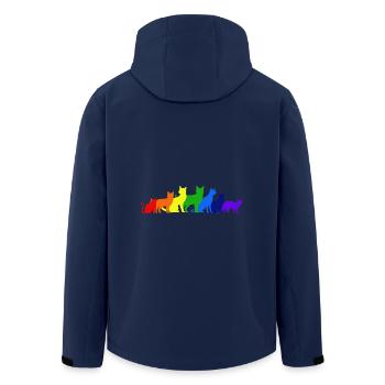 Regenbogen der Katzen - Recycelte Männer Softshell-Jacke von Stanley/Stella - Navy - Hinten - AI Model Male 185 light (185cm)