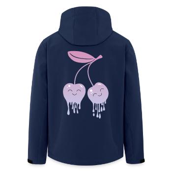 Schmelzende Kirschen Kawaii - Recycelte Männer Softshell-Jacke von Stanley/Stella - Navy - Hinten - AI Model Male 185 light (185cm)
