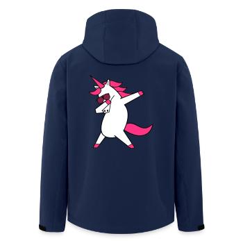 Dabbing Unicorn Cool - Men’s Recycled Softshell Jacket by Stanley/Stella - navy - Back - AI Model Male 185 light (185cm)