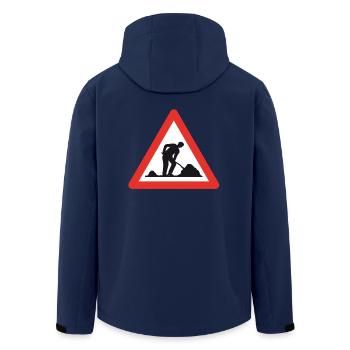 Achtung Baustelle! - Recycelte Männer Softshell-Jacke von Stanley/Stella - Navy - Hinten - AI Model Male 185 light (185cm)