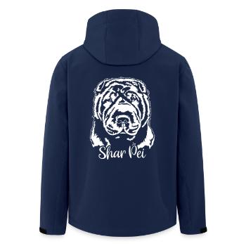 Shar Pei Portrait Dogs Dog Wilsigns - Men’s Recycled Softshell Jacket by Stanley/Stella - navy - Back - AI Model Male 185 light (185cm)