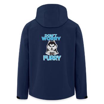 Do not worry be Furry Husky Dog Wolf Pack - Men’s Recycled Softshell Jacket by Stanley/Stella - navy - Back - AI Model Male 185 light (185cm)