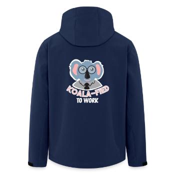 Koalafied to work Australia Koala's Marsupial Fun - Men’s Recycled Softshell Jacket by Stanley/Stella - navy - Back - AI Model Male 185 light (185cm)