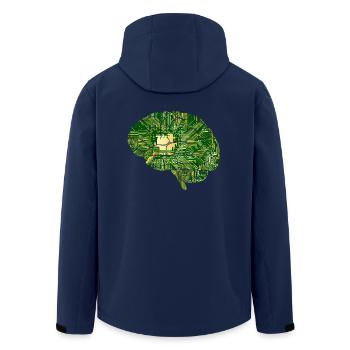 Gehirn - Computerchip - Chip - Computer - Recycelte Männer Softshell-Jacke von Stanley/Stella - Navy - Hinten - AI Model Male 185 light (185cm)