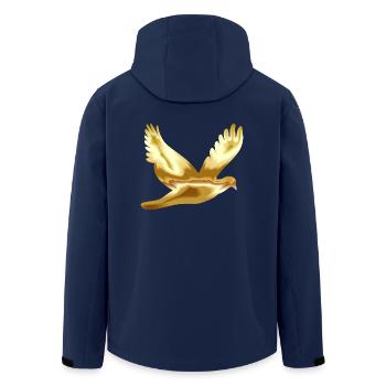 Dove Dove of Peace Gold Gift Idea - Men’s Recycled Softshell Jacket by Stanley/Stella - navy - Back - AI Model Male 185 light (185cm)