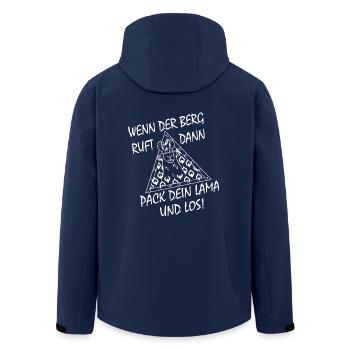 Lama Shirt- Wander Shirt- Wenn der Berg ruft - Recycelte Männer Softshell-Jacke von Stanley/Stella - Navy - Hinten - AI Model Male 185 light (185cm)