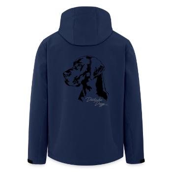 DEUTSCHE DOGGE Portrait Wilsigns - Recycelte Männer Softshell-Jacke von Stanley/Stella - Navy - Hinten - AI Model Male 185 light (185cm)