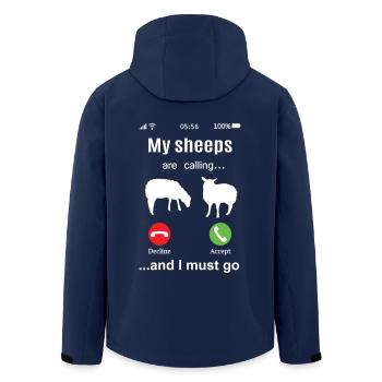 Sheep funny sheep call shepherd gift idea fun - Men’s Recycled Softshell Jacket by Stanley/Stella - navy - Back - AI Model Male 185 light (185cm)