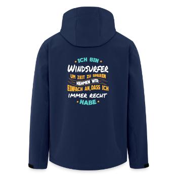 Windsurfen - Ich bin Windsurfer - Recycelte Männer Softshell-Jacke von Stanley/Stella - Navy - Hinten - AI Model Male 185 light (185cm)
