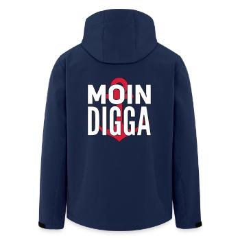 Moin Digga Hamburg - Recycelte Männer Softshell-Jacke von Stanley/Stella - Navy - Hinten - AI Model Male 185 light (185cm)