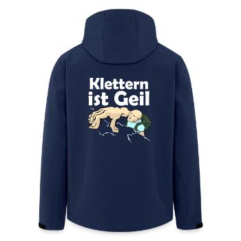 Klettern ist Geil | Klettern - Recycelte Männer Softshell-Jacke von Stanley/Stella - Navy - Hinten - AI Model Male 185 light (185cm)