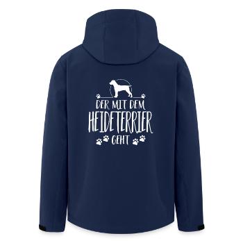 DER MIT DEM HEIDETERRIER GEHT Hundespruch Wilsigns - Recycelte Männer Softshell-Jacke von Stanley/Stella - Navy - Hinten - AI Model Male 185 light (185cm)