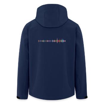 sound - Men’s Recycled Softshell Jacket by Stanley/Stella - navy - Back - AI Model Male 185 light (185cm)