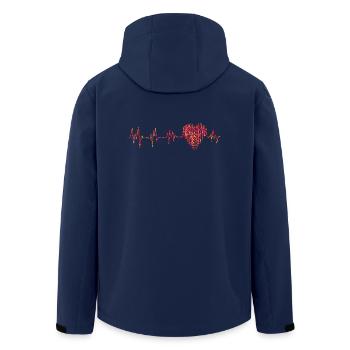 EKG mit kleinen Herzen - Recycelte Männer Softshell-Jacke von Stanley/Stella - Navy - Hinten - AI Model Male 185 light (185cm)