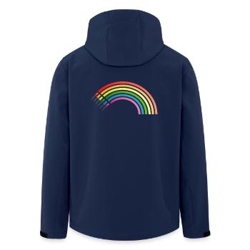 Regenbogen LED Shirt Geschenkidee Sonderangebot - Recycelte Männer Softshell-Jacke von Stanley/Stella - Navy - Hinten - AI Model Male 185 light (185cm)