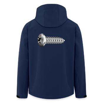 Schraube,Werkzeug,Handwerk - Recycelte Männer Softshell-Jacke von Stanley/Stella - Navy - Hinten - AI Model Male 185 light (185cm)