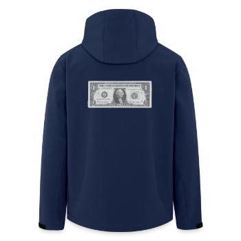 Dollarschein - Dollar für geldgeile Kapitalisten - Men’s Recycled Softshell Jacket by Stanley/Stella - navy - Back - AI Model Male 185 light (185cm)