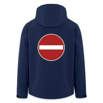 Einfahrt verboten! - Recycelte Männer Softshell-Jacke von Stanley/Stella - Navy - Hinten - AI Model Male 185 light (185cm)