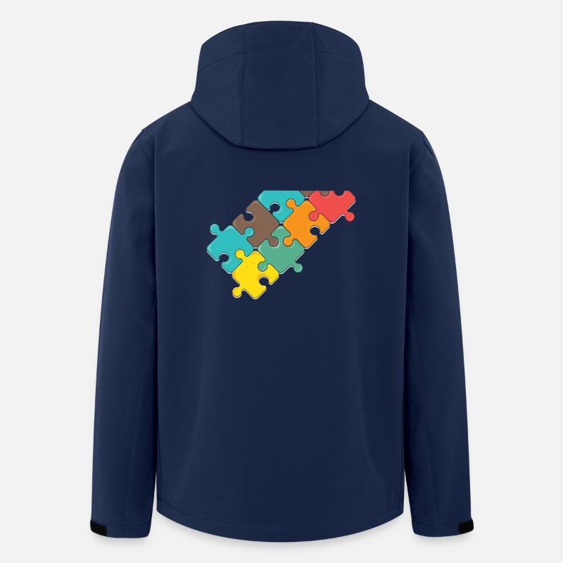bunt Puzzel design Puzzelteil - Recycelte Männer Softshell-Jacke von Stanley/Stella - Navy