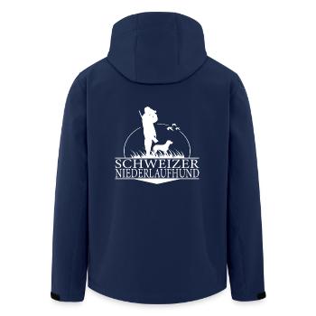 Schweizer Niederlaufhund Jagdhunderasse Wilsigns - Recycelte Männer Softshell-Jacke von Stanley/Stella - Navy - Hinten - AI Model Male 185 light (185cm)