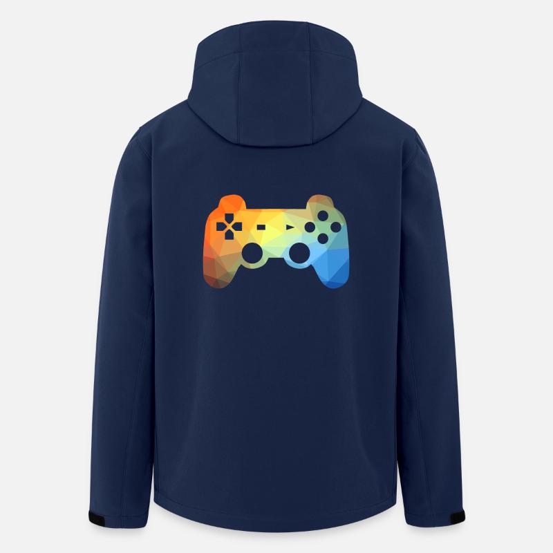 Bunter Gaming Controller - Recycelte Männer Softshell-Jacke von Stanley/Stella - Navy