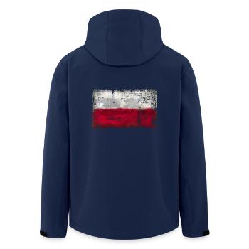 Poland - Polen - Recycelte Männer Softshell-Jacke von Stanley/Stella - Navy - Hinten - AI Model Male 185 light (185cm)