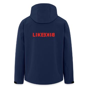 LIKE BIKE cycle bike racing bike same love cyclin - Men’s Recycled Softshell Jacket by Stanley/Stella - navy - Back - AI Model Male 185 light (185cm)